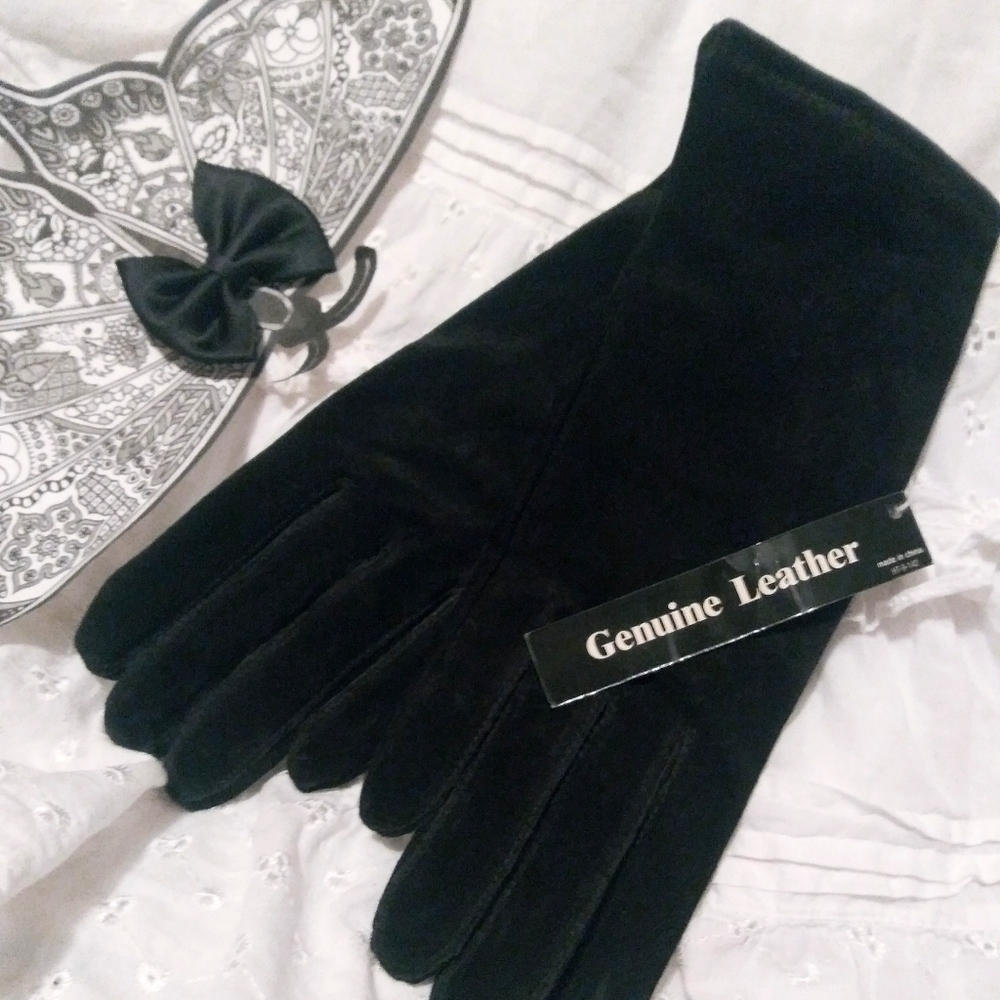 Grandoe Black Leather Gloves